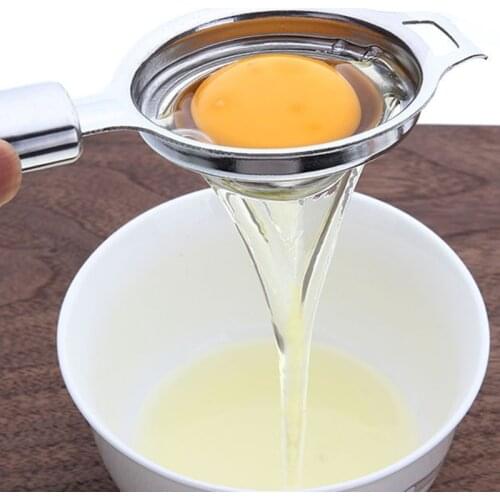 Food grade Stainless Steel Sieve Egg Yolk White Separator Separates Kitchen Tool Utensil
