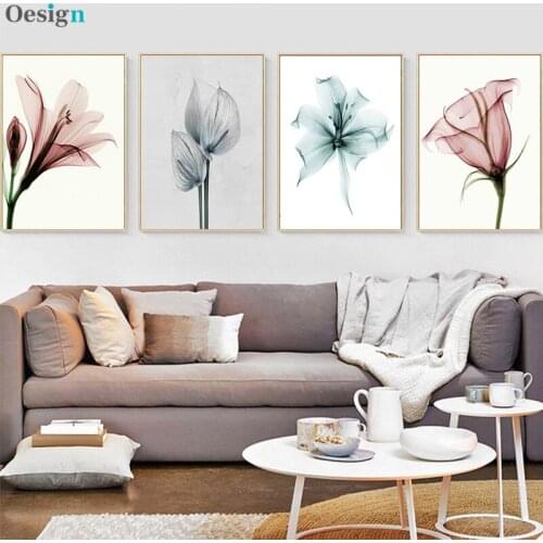 Nordic canvas poster painting flower picture clear plant abstract canvas wall hanging art painting modern living room decoration