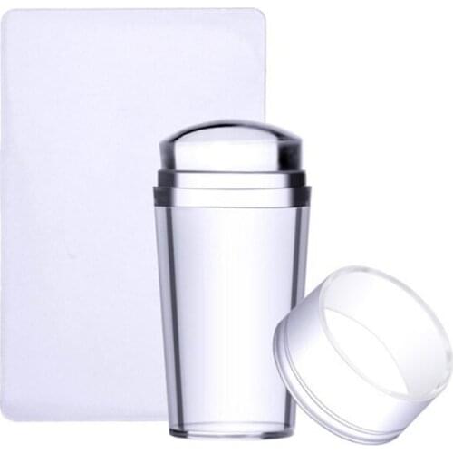 Transparent Soft Clear Nail Stamping Tool Kit Manicure Printing DIY Nail Art C1FF