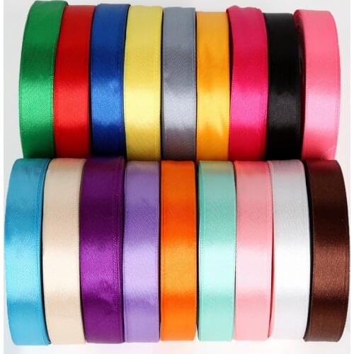 18 Colors 25 Yards 15mm Satin Ribbon for DIY Bow Craft Decor Wedding Party Decoration Gift Wrapping Scrapbooking Supplies