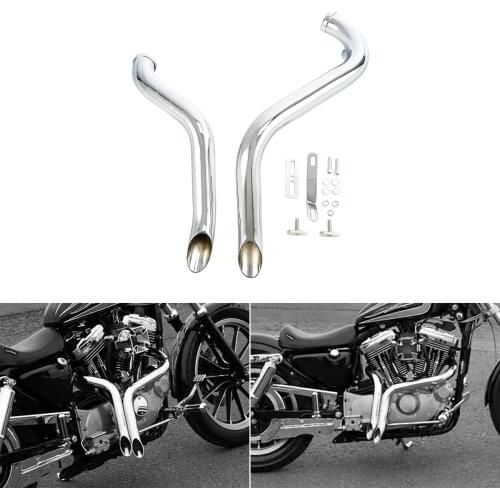 Motorcycle 1.75" Drag Pipes Exhaust For Harley Sportster XL 883 1200 Softail Dyna Touring 1984-2016 Black/Chrome