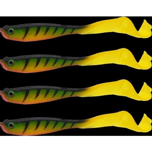 WALK FISH 4 PCS/Lot Fishing Lure Soft Bait 125mm/5.5g Soft Lures Silicone Bait Fishing Tackle Artificial Lures