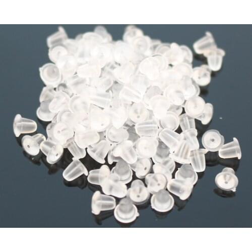 D001 100pcs/lot Earrings Jewelry Accessories Bullet Plastic Ear Plugging blocked Earring back DIY Ear Plug Earing
