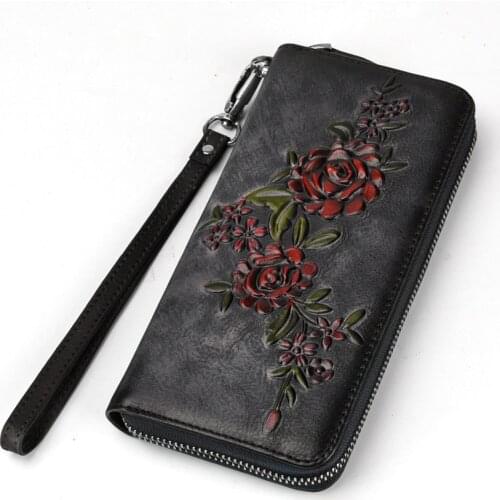 THREEPEAS Genuine Leather Women Wallet Purse Card Holder Phone Bag Hand Bag