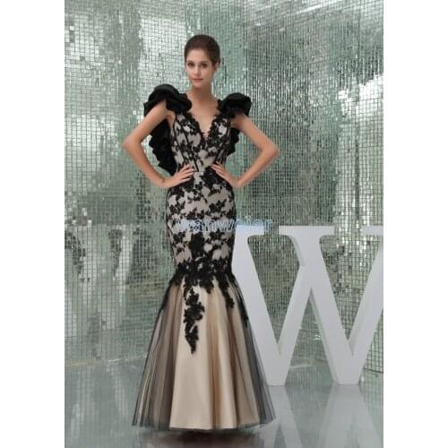 Free shipping long 2020 plus size long design couture V-neck with jacket appliques mermaid evening gown mother of bride dresses