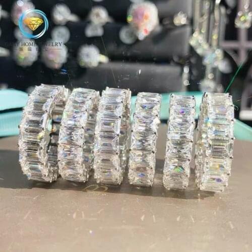 Luxury Jewelry High Quality 100% Real 925 Sterling Silver Princess Cut Diamond Party Women Wedding Ring Gift Drop Shipping