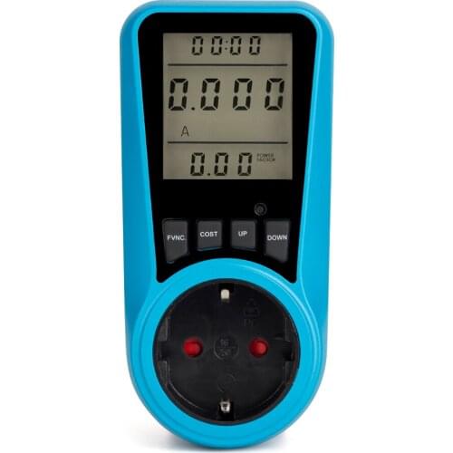 LCD Display Electricity Usage Power Meter Socket Energy Watt Volt Amps Wattage KWH Consumption Analyzer Monitor Outlet EU UK