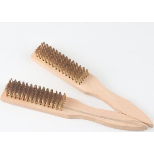 1PC Wooden Handle Steel Wire Brush Cleaning Tools for Removing Metal Rust and Paint,Scraping Fish Scales 0.2mm Wire Diameter