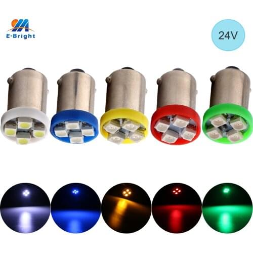 10 PCS 24V DC BA9S LED Bulbs T4W T11 Dome Map Lights BA9 1895 1891 53 57 Parking Interior Lamps Side Marker Light for Car Trucks
