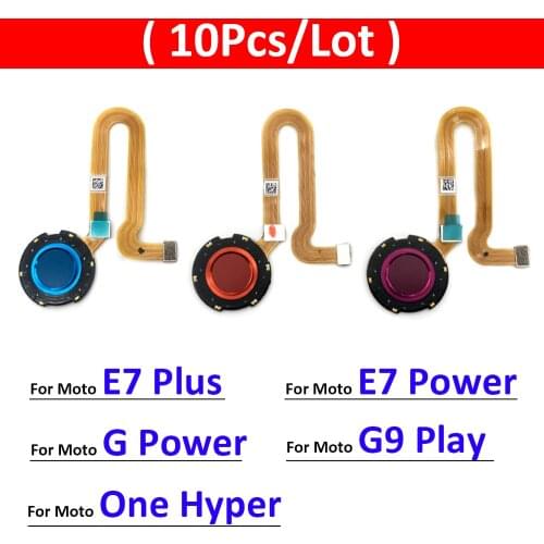 10Pcs/Lot Fingerprint Sensor Home Return Key Menu Button Flex Cable For Moto G9 Play One Hyper G Power E7 Plus Replacement Parts