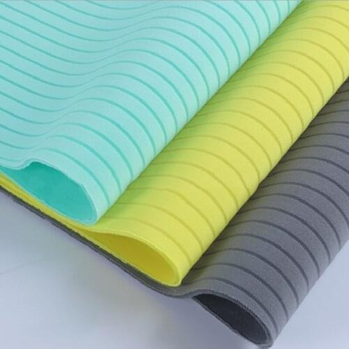 4 yards Striped space silk air layer elastic cloth composite neoprene Luggage, shoes, clothing arm bag waist bag fabric