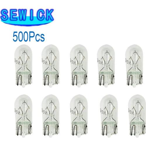 500Pcs White T10 W5W 501 194 Clear Signal Lamp Glass 12V 5W W2.1x9.5d Single Filament Car Bulb Auto Light