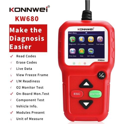 Kw680 automobile fault diagnosis instrument automobile scanner automobile fault detection tool ELM327