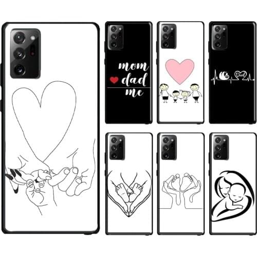 Mom Baby Foot Love Heart Family Case For Samsung Galaxy S10 Plus S8 S9 S20 FE Note10 Plus Note9 Note20 S21 Ultra Cover Bag