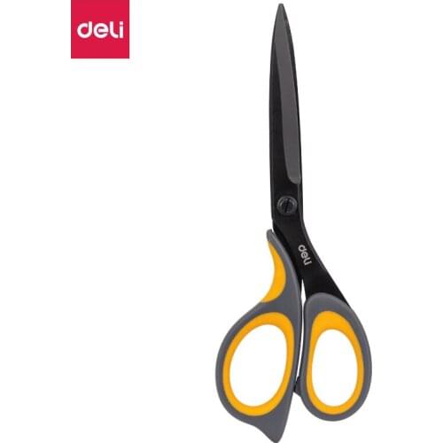 Deli 175mm Medium Stainless Steel Scissors Home Office Art Scissors Black 6027