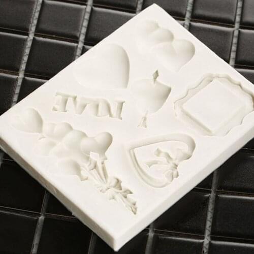 DIY 3D Love Heart Shaped Silicone Mold Fondant Birthday Cake Decorations Chocolate Mould