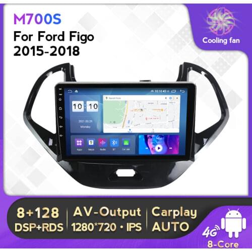 9‘’ IPS Screen 2 Din Android 11 6+128G 4G Lte For Ford Figo 2015-2018 Car Multimedia Player Wifi GPS Navigation Radio Stereo BT