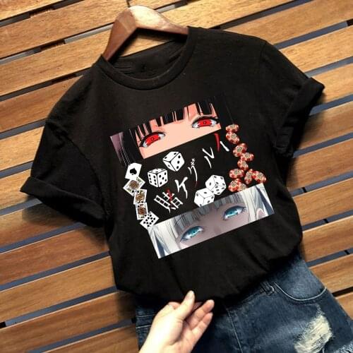 Japanese Anime Tee Short Kakegurui T-shirt Casual Loose Shirts Unisex