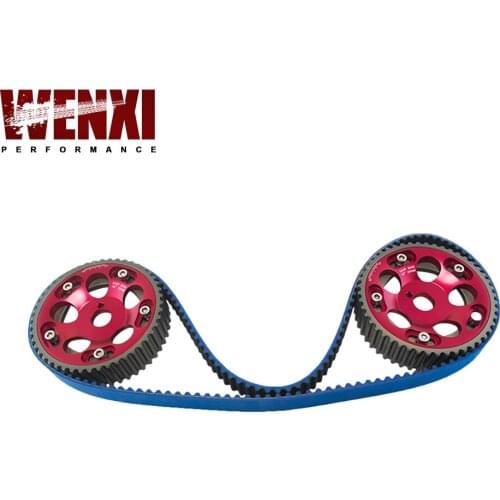 HNBR Racing Timing Belt BLUE + Aluminum Cam Gear Red FOR 2JZ-GE and 2JZ-GTE Supra, GS300, IS300 WX-TB1006B+6531R