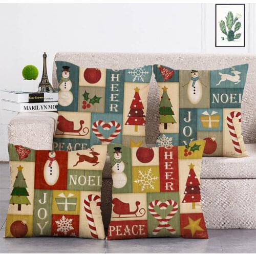 Hot Sale Pastel Decorative Christmas Joy Pattern Travel Interesting Tale Love Cushion Cover Pillow Case T34