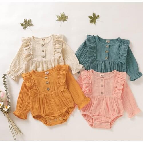 GirlyMax Infant Toddler Clothes Baby Girls Solid Color Romper