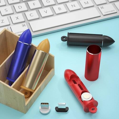 Magnetic Cable Plugs Case Portable Magnetic Plug Box Adapter Metal Storage Container Micro Type C Magnet Charger Cable Connector