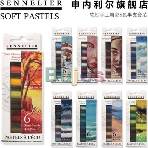 SENNELIER Hand Made Soft Pastel Stickers,short Type 6 Colors Bjd Ob11 Skin Scenery Color Artist Pastel Chalk Professional Pastel