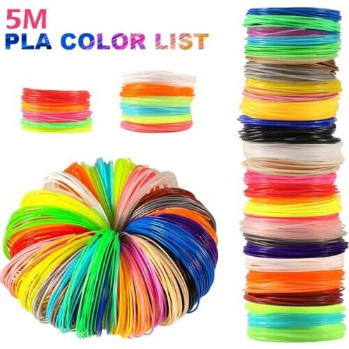 PLA 1.75mm Filament Printing Materials Plastic For 3D Printer Extruder Pen Accessories 5 Meter Black White Red Colorful Rainbow