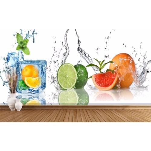 New 8D Large Mural Block 3d cold fruit Wallpaper colourful mural 3d mural for Sofa Background 3d Wallcovering Decor or estauran