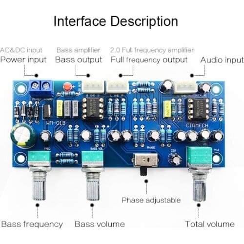 2.1 Channel Subwoofer Preamp Board Low Pass Filter Pre-Amp Amplifier Board Ne5532 Low Pass Filter Bass Preamplifier