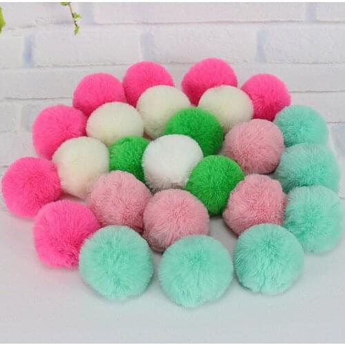 Pompom Fur Ball Plush Ball Handmade Diy Material Rabbit Fur Ball Handmade Hair Ball For Women Bag Charm Toys