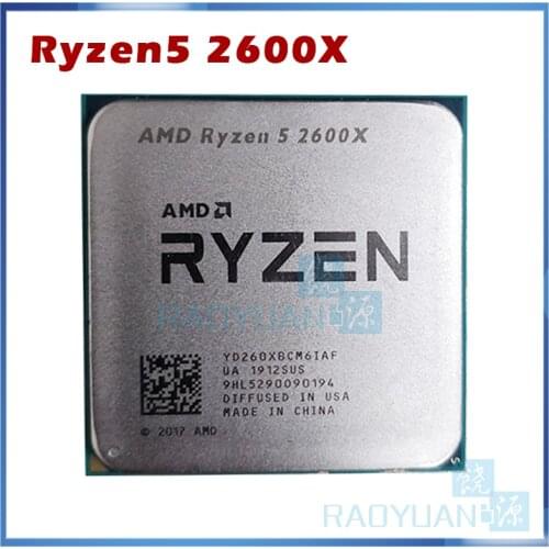 AMD Ryzen 5 2600X R5 2600X 3.6 GHz Six-Core Twelve-Thread 95W CPU Processor YD260XBCM6IAF Socket AM4