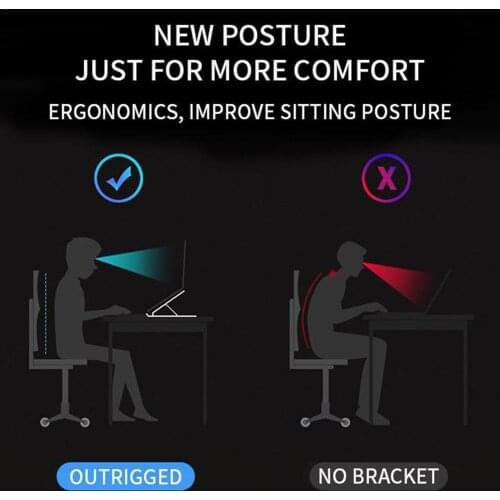Djustable ABS Laptop Tablet Stand Portable Desktop Base Mounts Holder Stand Folding Cooling Tablet Lift D4Z4