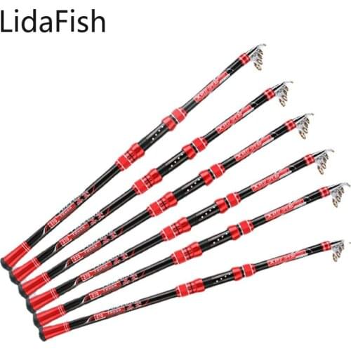 Lidafish Spinning Fishing Rod 2.1m-4.5m Carbon Fiber Telescopic Fishing Pole Lure Fishing Rod Tackle