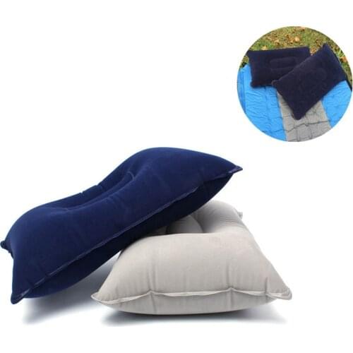 Outdoor Travel Air Inflatable Cushion Thickened Flocking Square Folding Camping Sleep Pillow