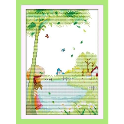 Everlasting Love Christmas Rural Atmosphere Ecological Cotton Chinese Cross Stitch Kits Stamped 11 CT New Store Sales Promotion