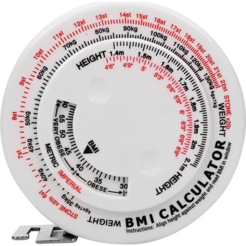 NICEYARD 150cm Retractable Tape for Diet Weight Loss Tape Measures Tools BMI Body Mass Index Measure Calculator Gift
