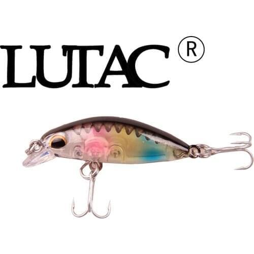 LUTAC High Quality Jerkbait 40mm 3g LM01D Treble Hook 3D Eyes Artificial Bait Long Casting ABS Hard Plastic Minnow Fishing Gear