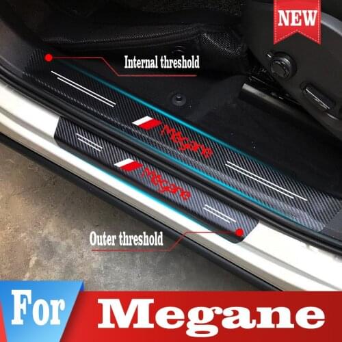Car Door Sill Protector Sticker For Renault Megane PU Leather Car Threshold Protective Stickers Styling Accessories