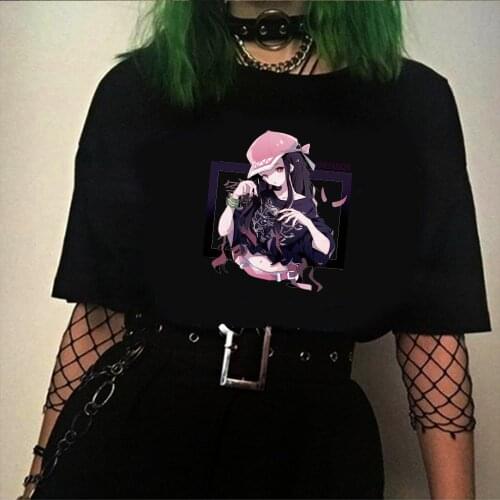 Japanese Anime demon slayer Womens T-shirt Kurapika Tops Summer Harajuku Loose Short Sleeve Tshirt