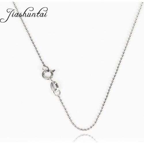 JIASHUNTAI 100% 925 sterling silver Long Necklace For Women Vintage Silver Chain Jewelry Fashion Punk Best Gifts