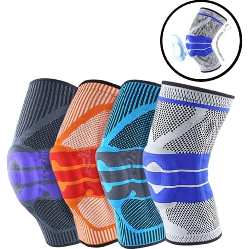 1 pcs Knee Patella Protector Brace Silicone Spring Knee Pad Basketball Running Compression Knee Sleeve Support Sports Kneepads 8