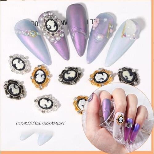 1pc Japanese Style Light Luxury Nail Art Resin Beauty Head Nail Decoration Micro-inlaid RhinestonesDIY Nail Art Accessories Tool