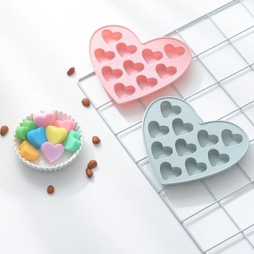 10 Holes 3D Small Love Heart Silicone Cake Mold DIY Baking Jelly Candy Chocolate Soap Moulds Fondant Cake Decorating Tools