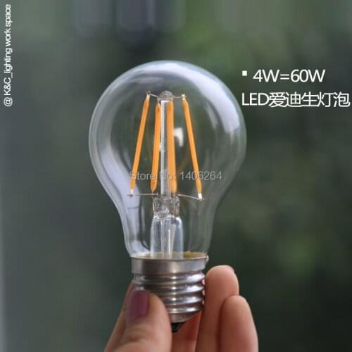 10PCS NEWEST LED 4W E27 Filament light bulb old fasioned warm white edison screw