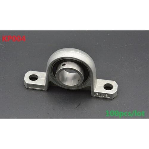 100pcs/lot KP004 20mm zinc alloy bearing pillow block Mounted support pillow block housing Spherical Roller