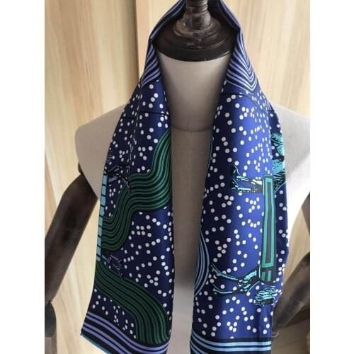 2020 New Arrival Fashion Elegant horse 100% silk scarf 90*90 cm square shawl hand made roll wrap for women lady free shipping