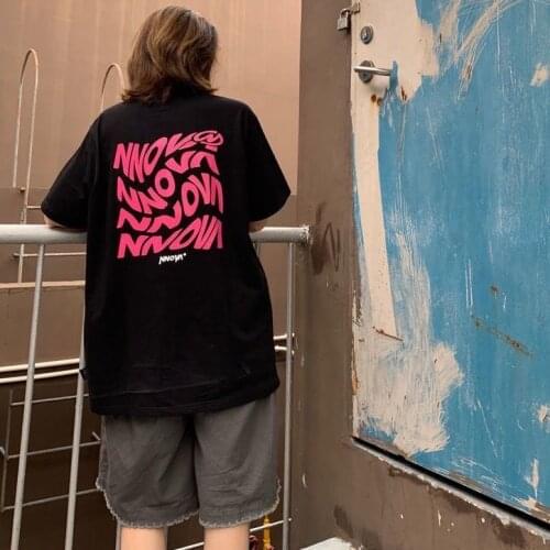 2021 New Short Sleeve T-shirt Korean Loose Medium Length Half Sleeve Summer Top T Shirt Harajuku Vintage Plus Size Tops Gothic