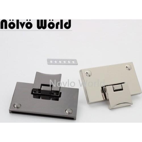 5-20 pieces 2 colors 59*34mm Large Rectangle Shape Sturdy And Easy Install Flip Lock for Women Handbag Briefcase Accessories