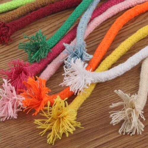 5MM Thick Color Handmade Diy Woven Bundled Core-Spun Cotton Rope 16-Strand Solid Cotton Thread Bag Trousers Waist Cap Cord